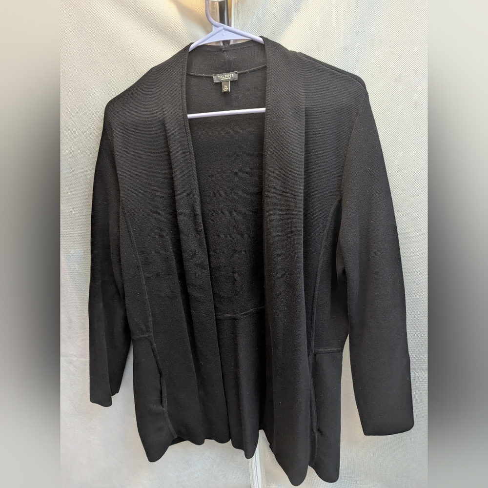 Talbots Classic Black Knit Cardigan